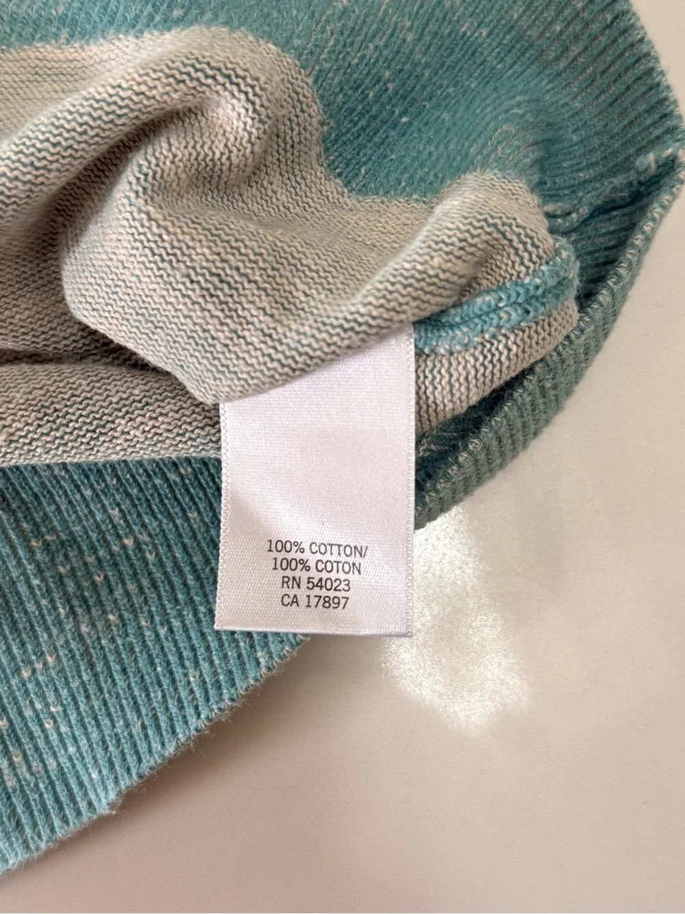 Banana Republic Men’s M Aqua Blue 100% Cotton Crewneck Sweater